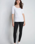 Half Sleeve Cotton Modal Scoop Neck T-Shirt