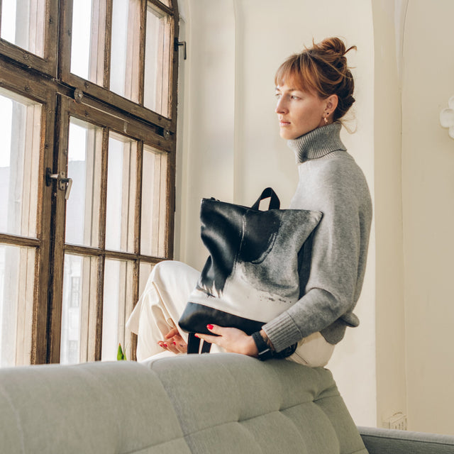 Black Watercolor Backpack for Daily Adventures