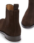 Women's Brown Suede Chelsea Boots, Welted Leather Sole