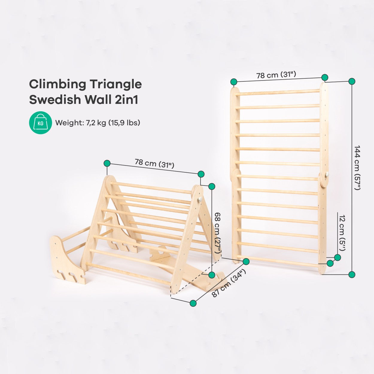 Triangle Climber with Climbing Wall for Children