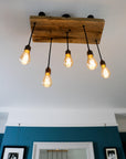 Wooden Beam Cluster Pendant Light | Reclaimed Kitchen Island & Dining Lighting UK