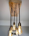 Wooden Beam Cluster Pendant Light | Reclaimed Kitchen Island & Dining Lighting UK