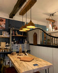 Oak Beam Chandelier with Industrial Shades | Kitchen Island & Task Lighting UK