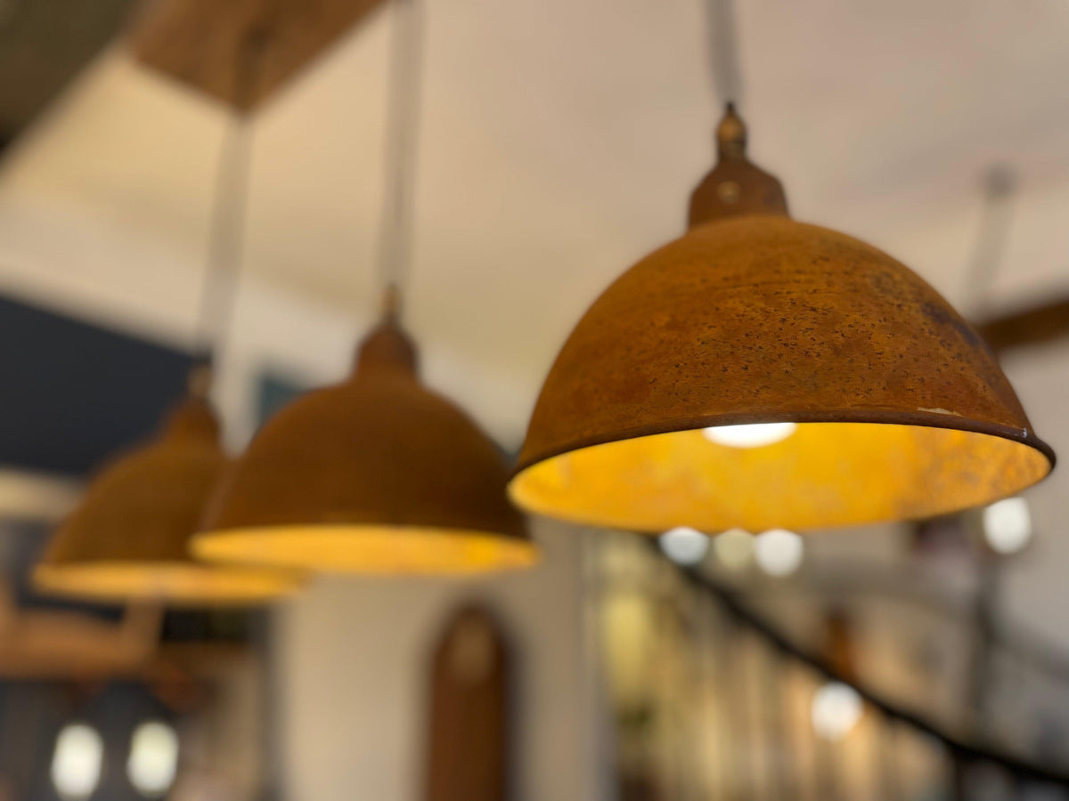 Oak Beam Chandelier with Industrial Shades | Kitchen Island &amp; Task Lighting UK