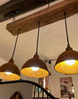 Oak Beam Chandelier with Industrial Shades | Kitchen Island & Task Lighting UK