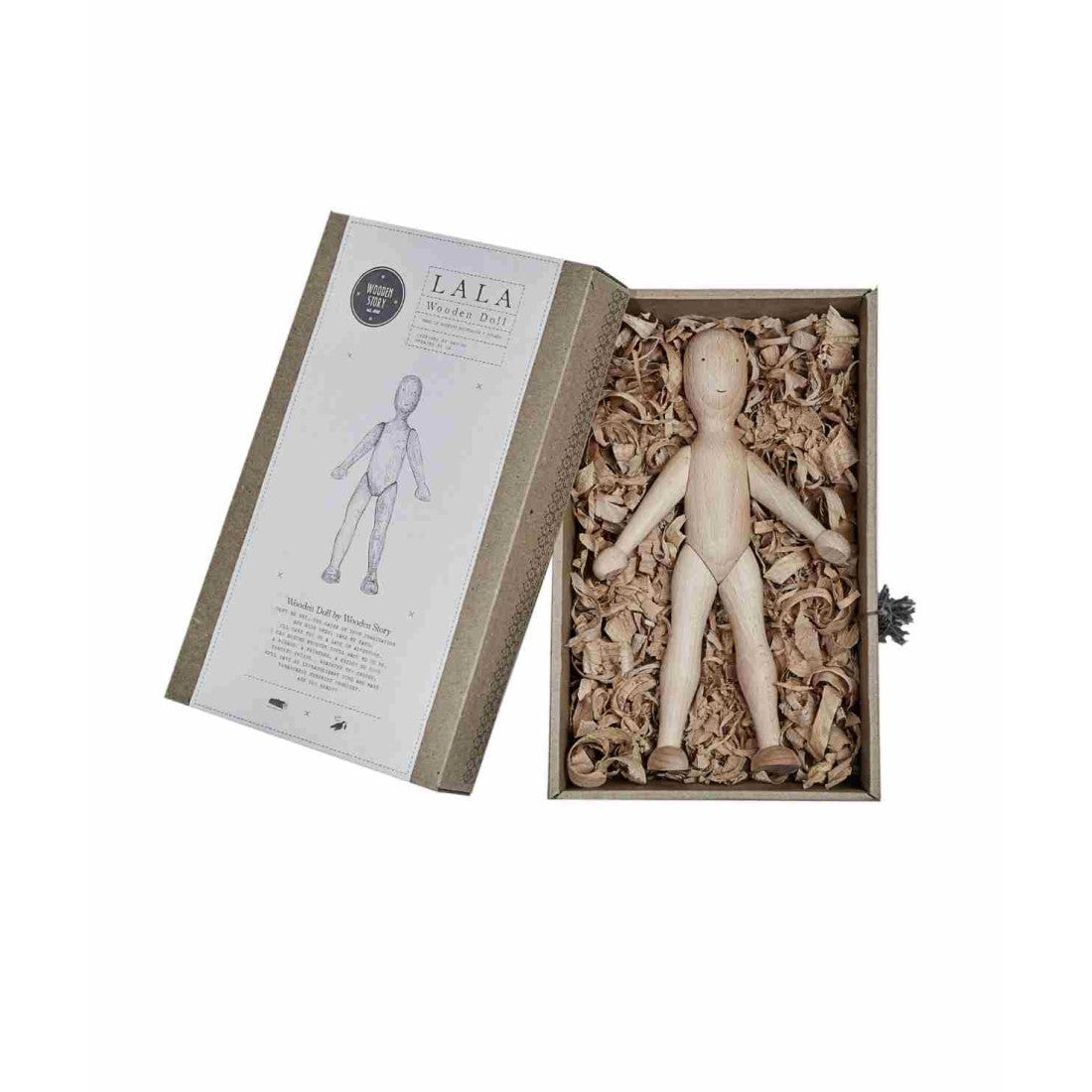 Wooden Beech Doll with Movable Limbs - Sustainable &amp; Educational Toy for All Ages by Wooden Story at www.brixbailey.com