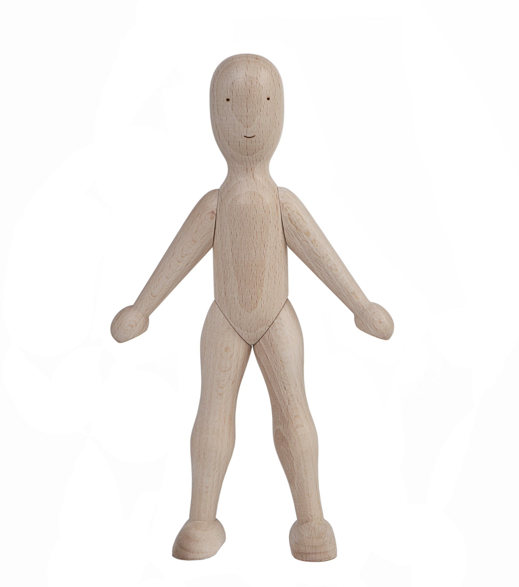 Wooden Beech Doll with Dress by Wooden Story - Enhance Your Child's Imagination with Eco-Friendly Play by Wooden Story at www.brixbailey.com