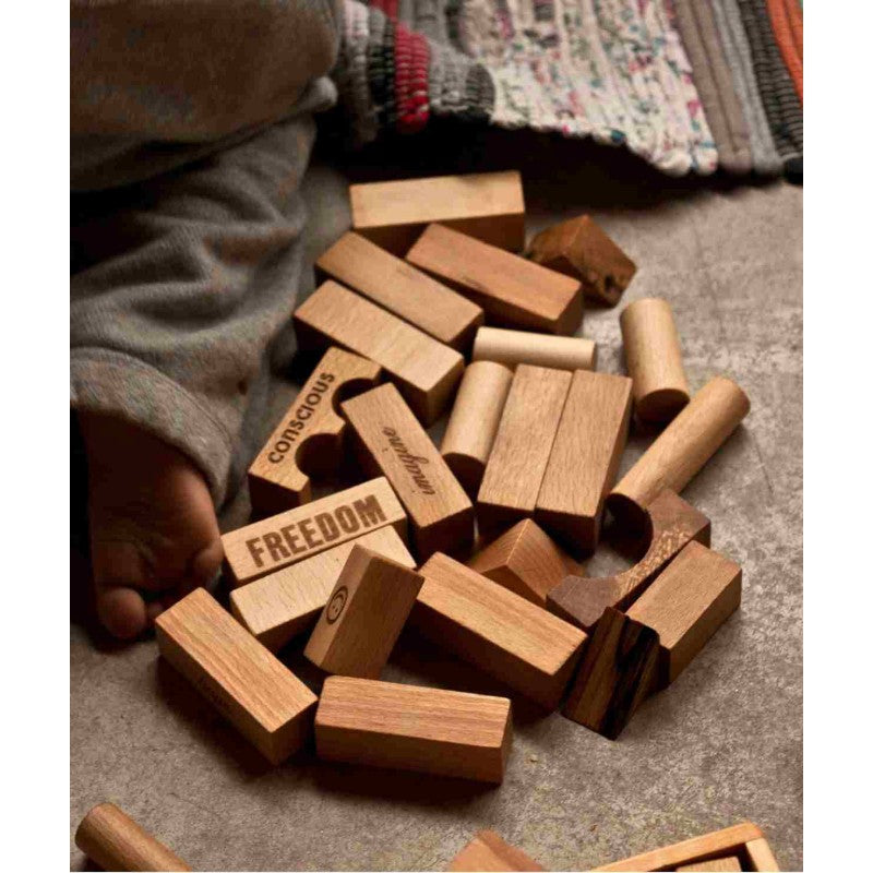 Wooden Story Blocks for Creative Kids - 100 Piece Set, FSC Certified &amp; Eco-Friendly by Wooden Story at www.brixbailey.com
