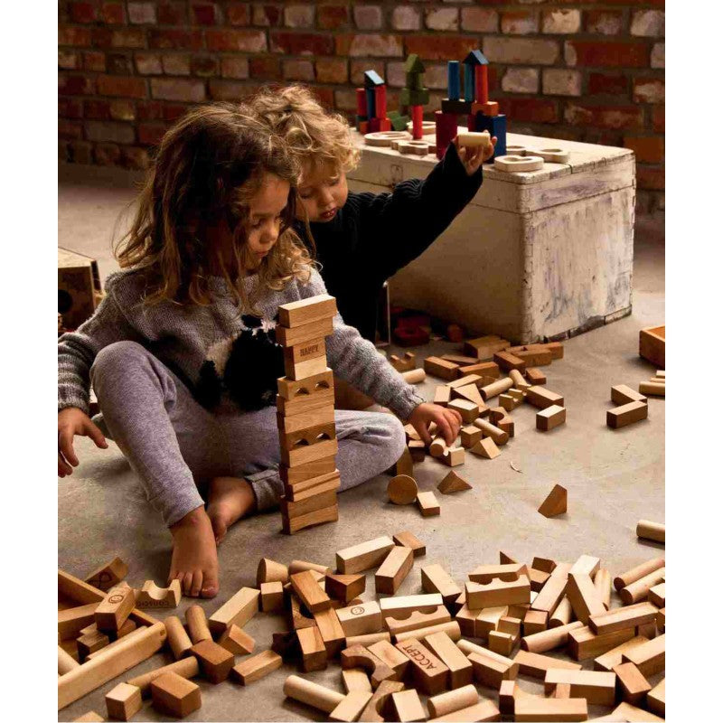 Wooden Story Blocks - 100 Piece Ecological Wooden Toy Set for Creative Play - Enhances Development and Imagination by Wooden Story at www.brixbailey.com