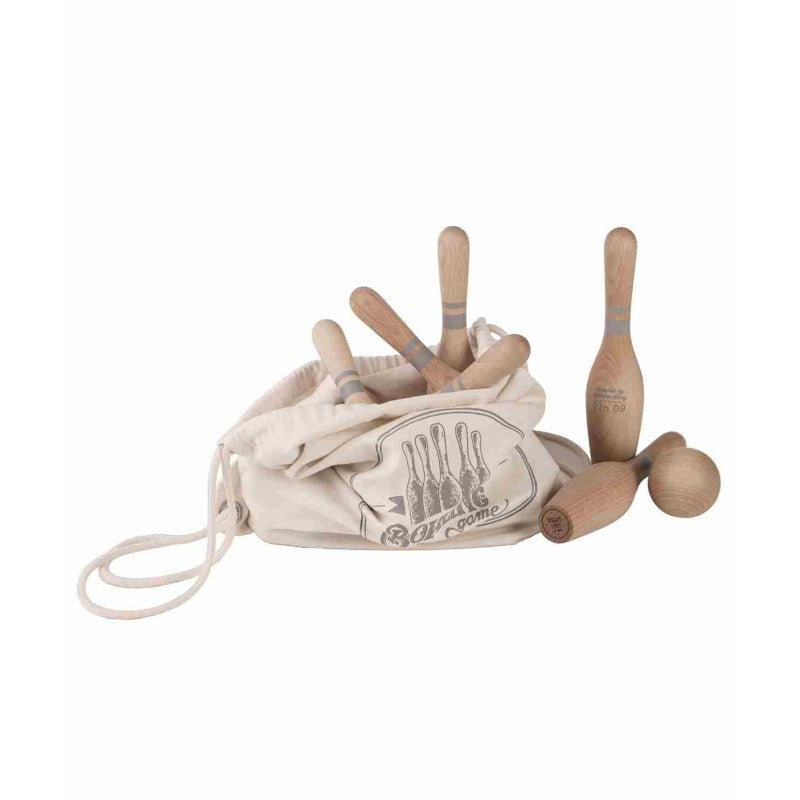 Wooden Bowling Set Natural Finish