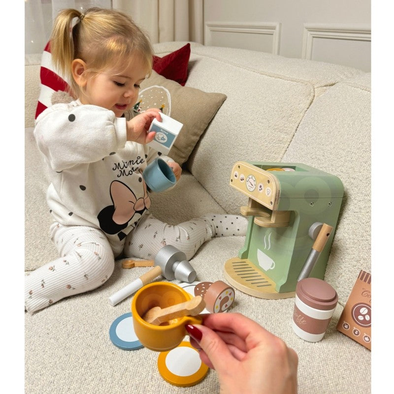Green Wooden Coffee Maker Playset for Kids
