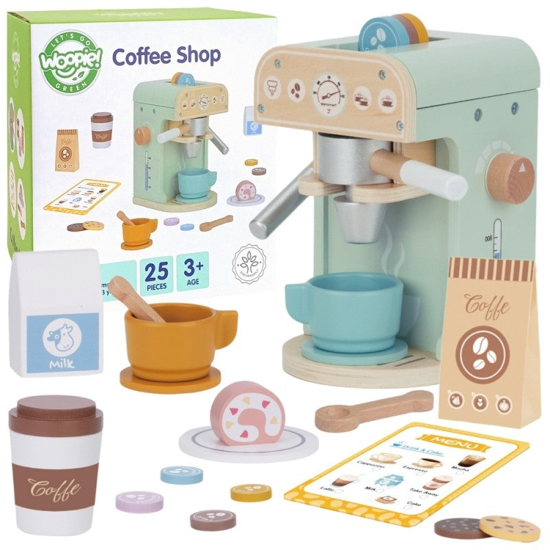 Green Wooden Coffee Maker Playset for Kids