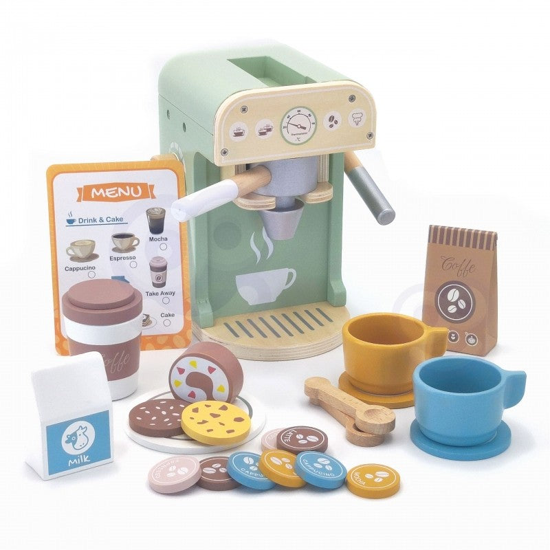 Green Wooden Coffee Maker Playset for Kids