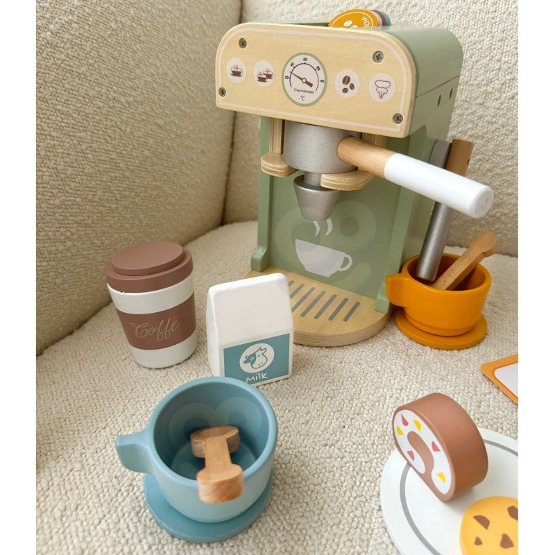 Green Wooden Coffee Maker Playset for Kids