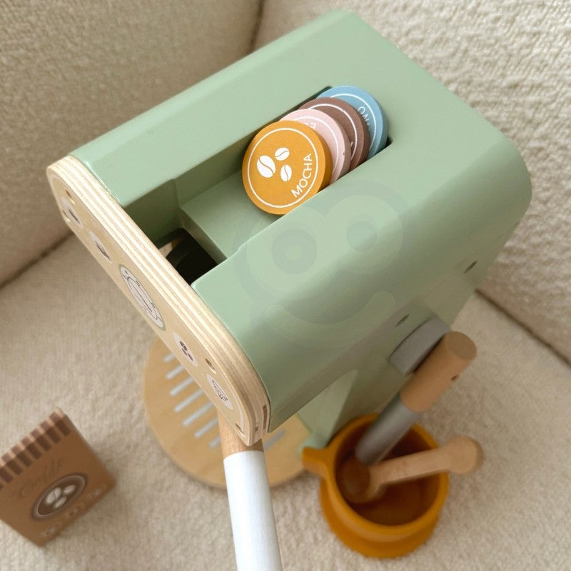 Green Wooden Coffee Maker Playset for Kids