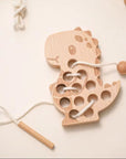 Wooden Dinosaur Lacing Toy for Toddlers