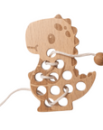 Wooden Dinosaur Lacing Toy for Toddlers
