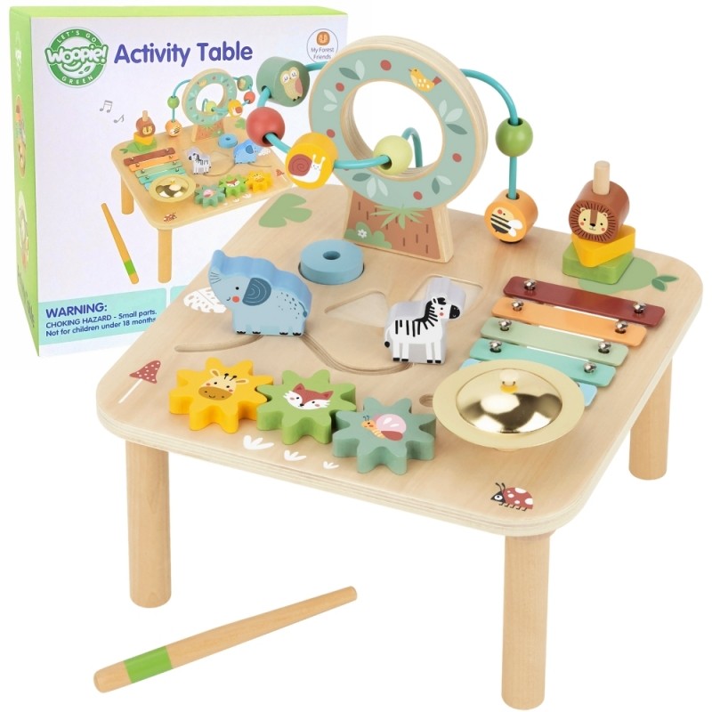 Five in One Wooden Educational Activity Table