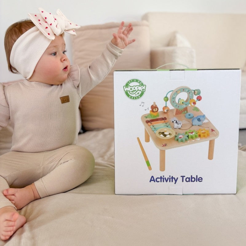 Five in One Wooden Educational Activity Table