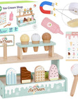 Wooden Ice Cream Stand Play Set for Kids