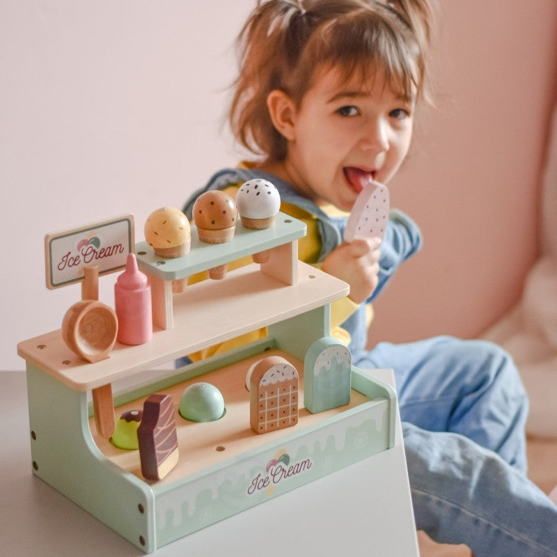 Wooden Ice Cream Stand Play Set for Kids
