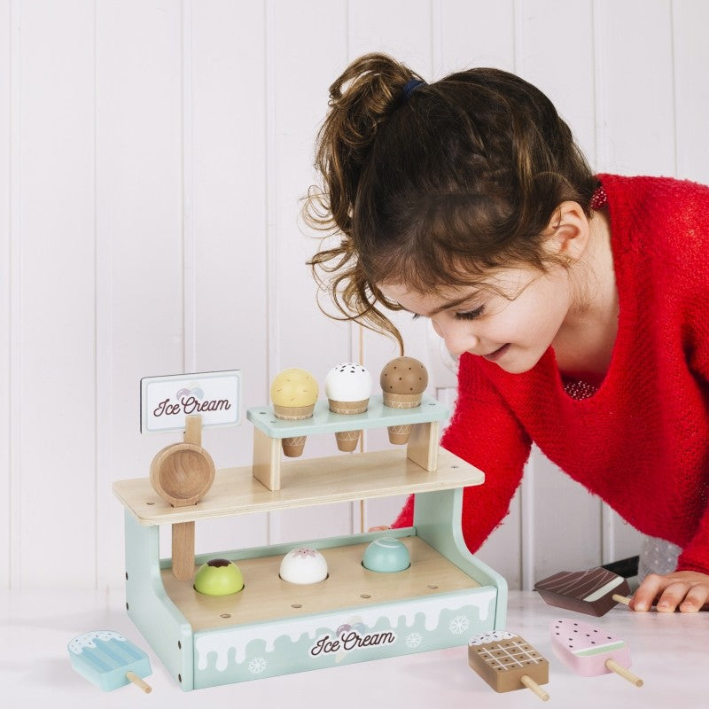 Wooden Ice Cream Stand Play Set for Kids