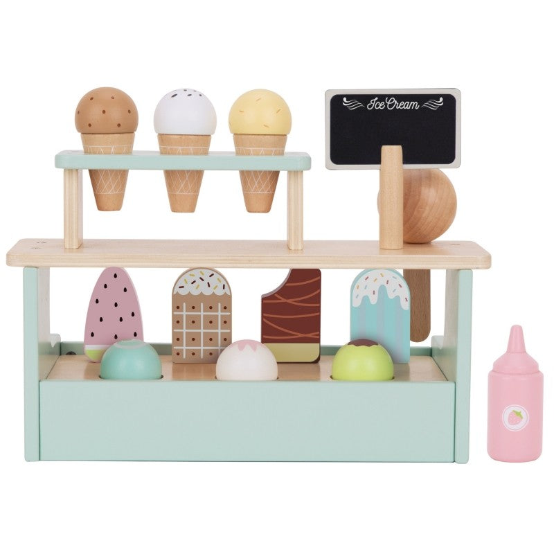 Wooden Ice Cream Stand Play Set for Kids