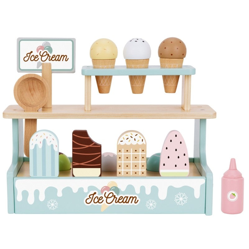 Wooden Ice Cream Stand Play Set for Kids