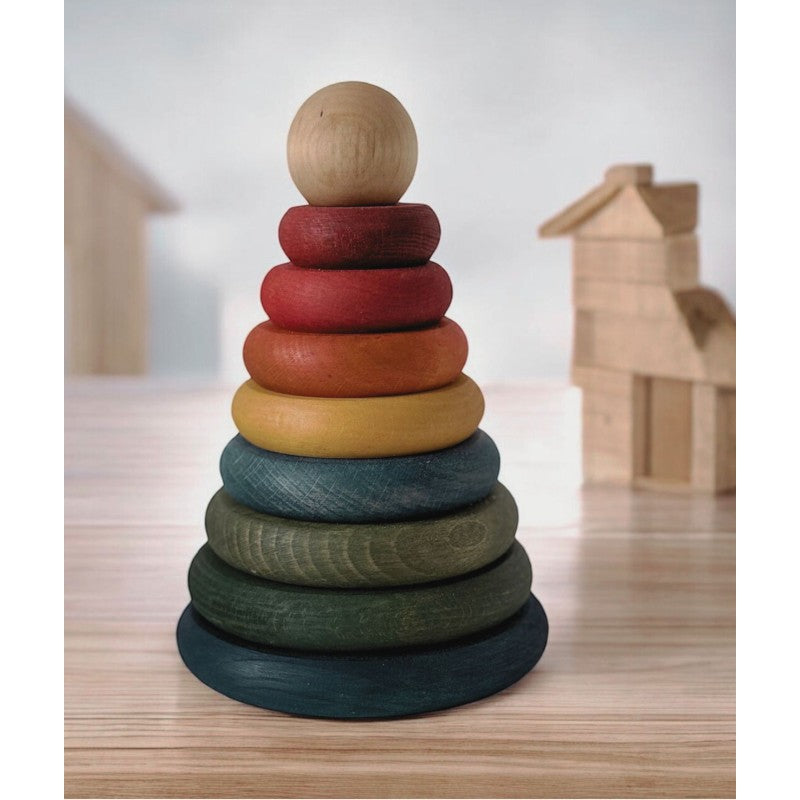 Inspire Creativity with the Wooden Round Pyramid Toy by Wooden Story at www.brixbailey.com