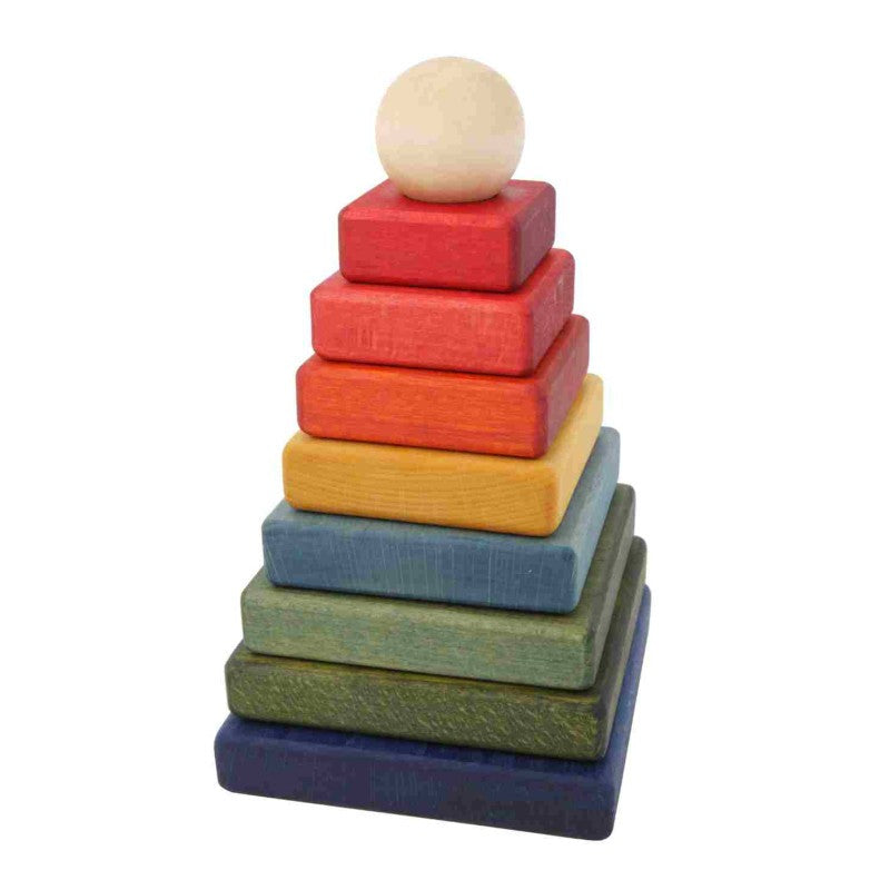 Wooden Square Pyramid Classic Toy - Eco-Friendly, Stimulates Creativity & Logical Skills by Wooden Story at www.brixbailey.com