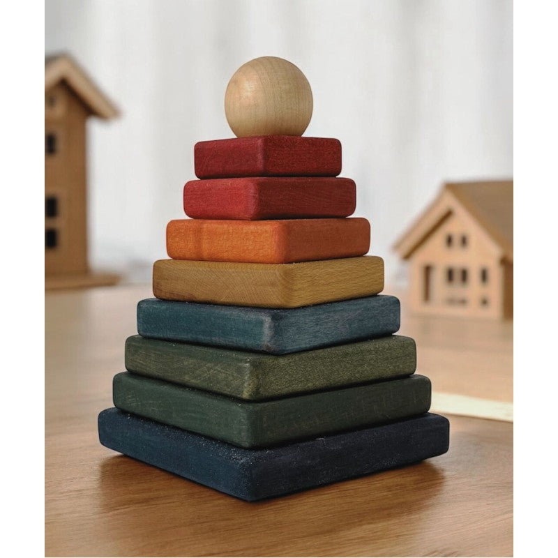 Wooden Square Pyramid Classic Toy by Wooden Story - Stimulates Creativity & Eco-Friendly by Wooden Story at www.brixbailey.com