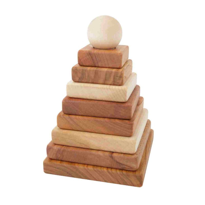 Wooden Square Pyramid - Classic & Eco-Friendly Toy for Creative Play - FSC Certified & Non-Toxic by Wooden Story at www.brixbailey.com