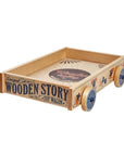Wooden Wagon Toy with Hidden Mouse Surprises