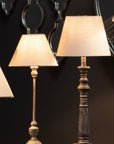 Tall Wooden Table Lamp with Linen Shade