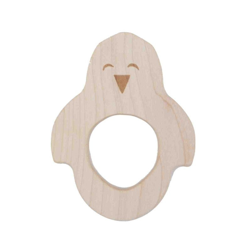 Wooden Penguin Baby Teether Natural Maple Toy