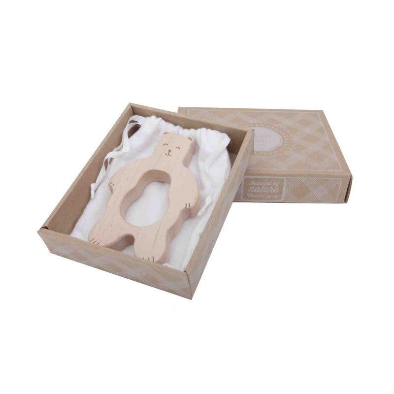 Wooden Teether in Teddy Shape