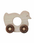 Wooden Duck Push Toy on Wheels