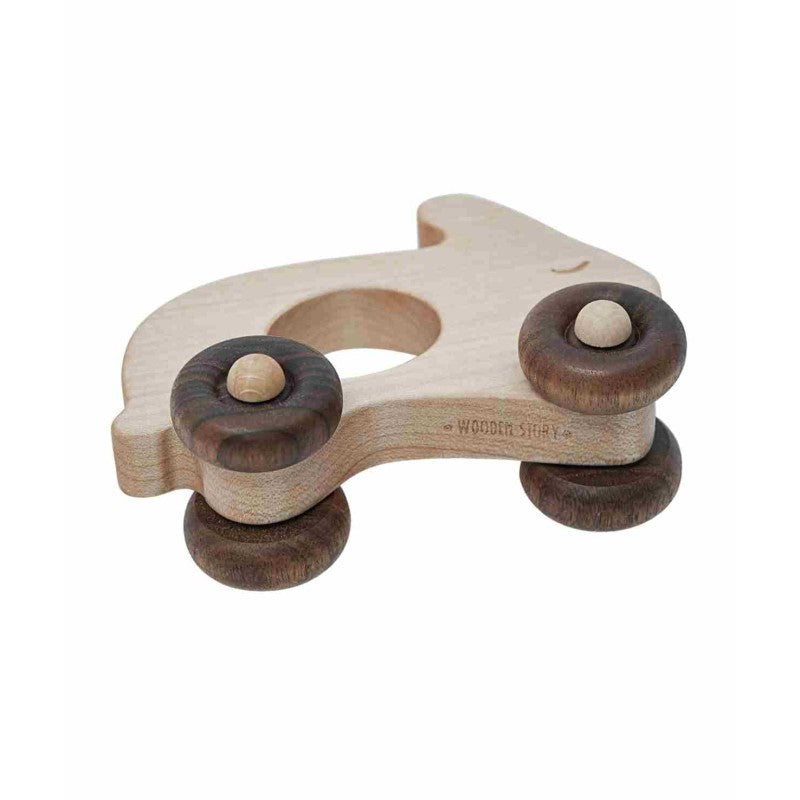 Wooden Rabbit Toy on Wheels
