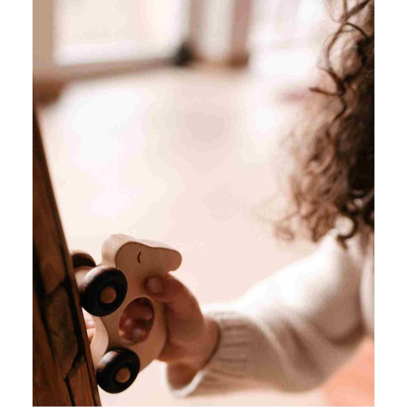 Wooden Rabbit Toy on Wheels