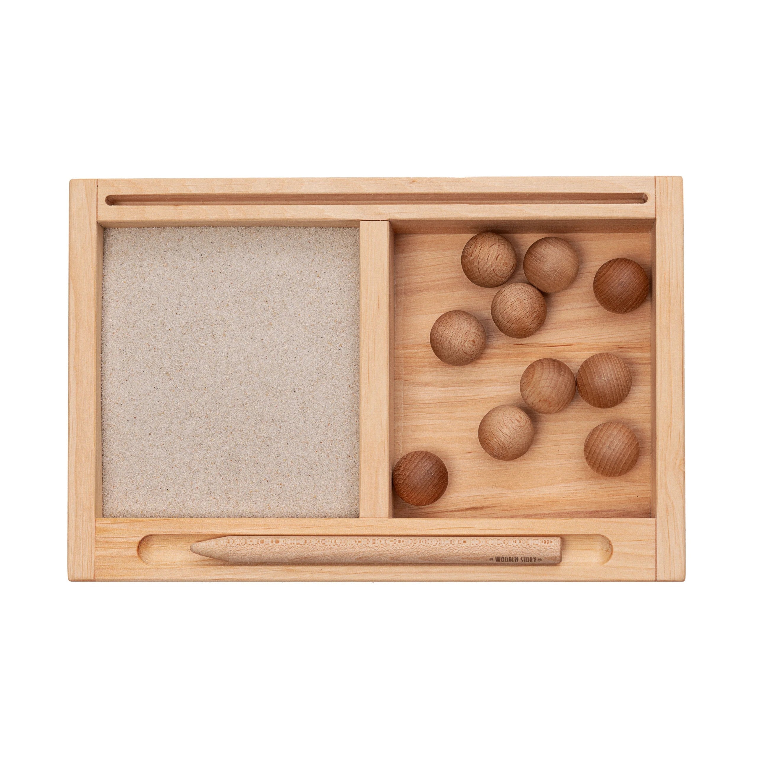 Small Montessori Sand Writing Tray with Card Holder
