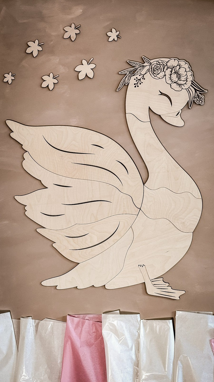 Wooden Wall Decoration - Swan