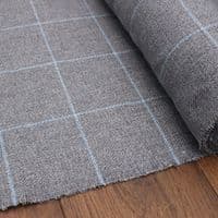 Luxury Grey &amp; Teal Check Dog Blanket | Handmade Reversible Sherpa Fleece | Customisable Pet Blanket UK
