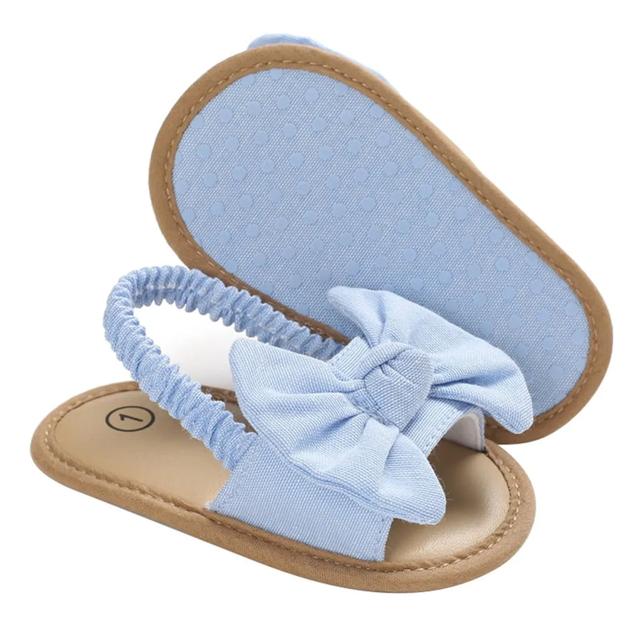 Baby Girls Bow Knot Sandals - Adorable & Comfortable Cotton Footwear for 0-18 Months by Baby Lamby at brixbailey.com