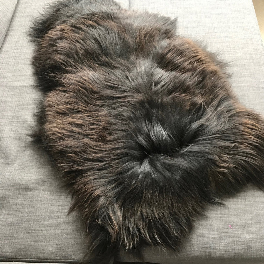 Premium XL Icelandic Sheepskin Rug, Natural Black Brown Espresso, Eco-Friendly, 120cm, Handcrafted Luxury Home Decor by Wildash London at brixbailey.com