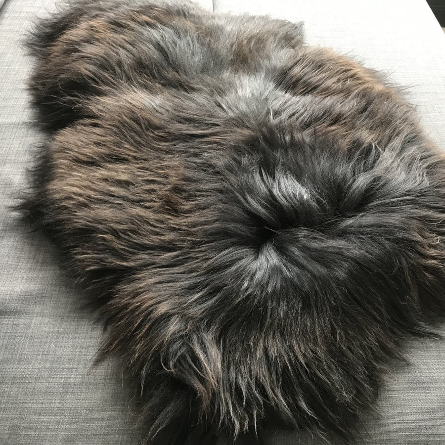 Premium XL Icelandic Sheepskin Rug, Natural Black Brown Espresso Fur, 100% Eco-Friendly, 120cm, Luxury Handcrafted Home Decor by Wildash London at brixbailey.com