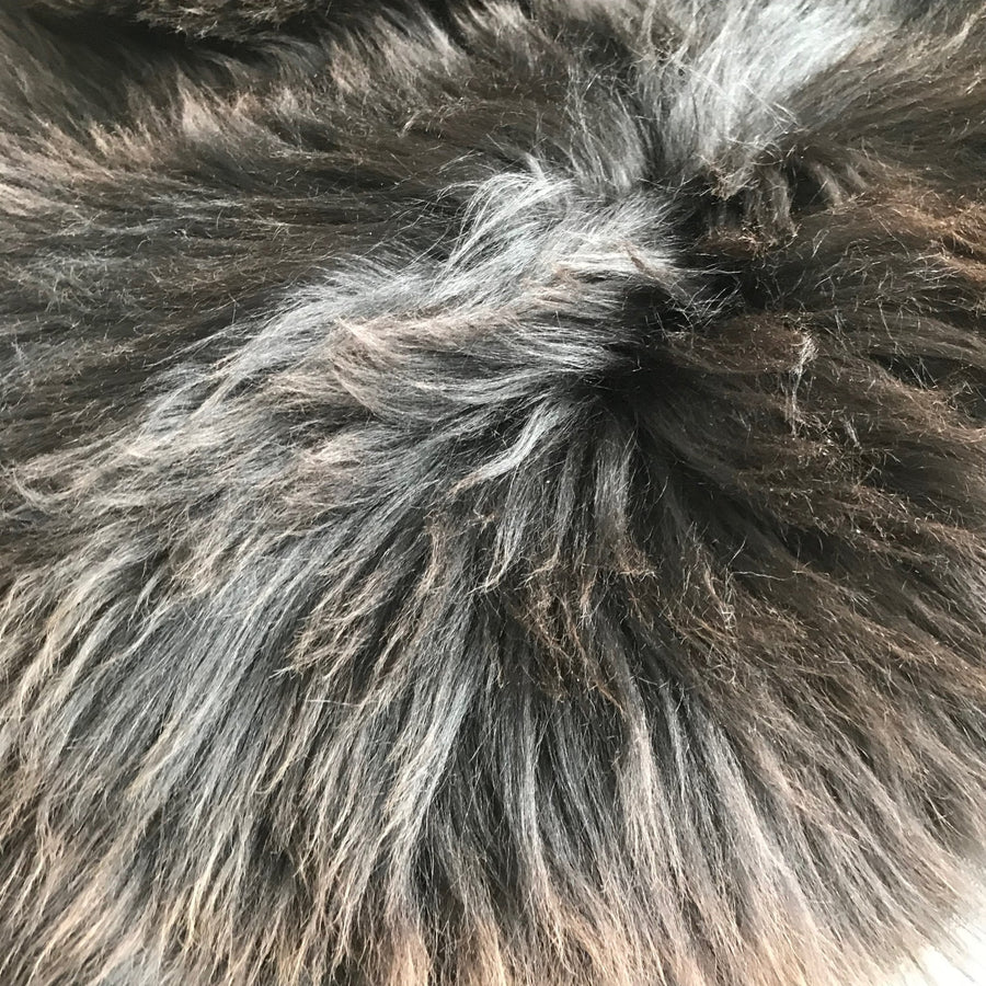 Luxury XL Icelandic sheepskin rug, natural espresso black brown, premium eco-friendly, 100% authentic, handcrafted, 120cm by Wildash London at brixbailey.com