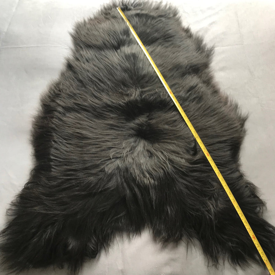 Icelandic natural black undyed sheepskin hide, premium eco-friendly luxury rug, sustainably sourced, soft and stylish by Wildash London at brixbailey.com