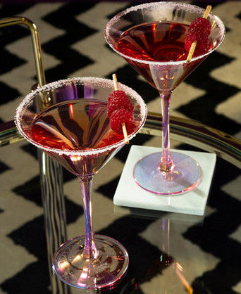 Set of 2 Martini Glasses | Frosted Deco