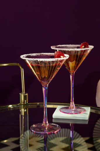 Set of 2 Martini Glasses | Frosted Deco