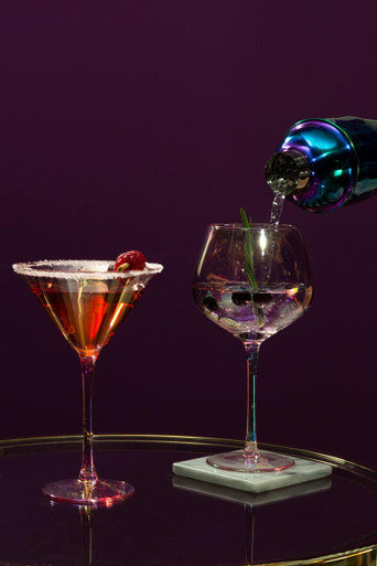 Set of 2 Martini Glasses | Frosted Deco